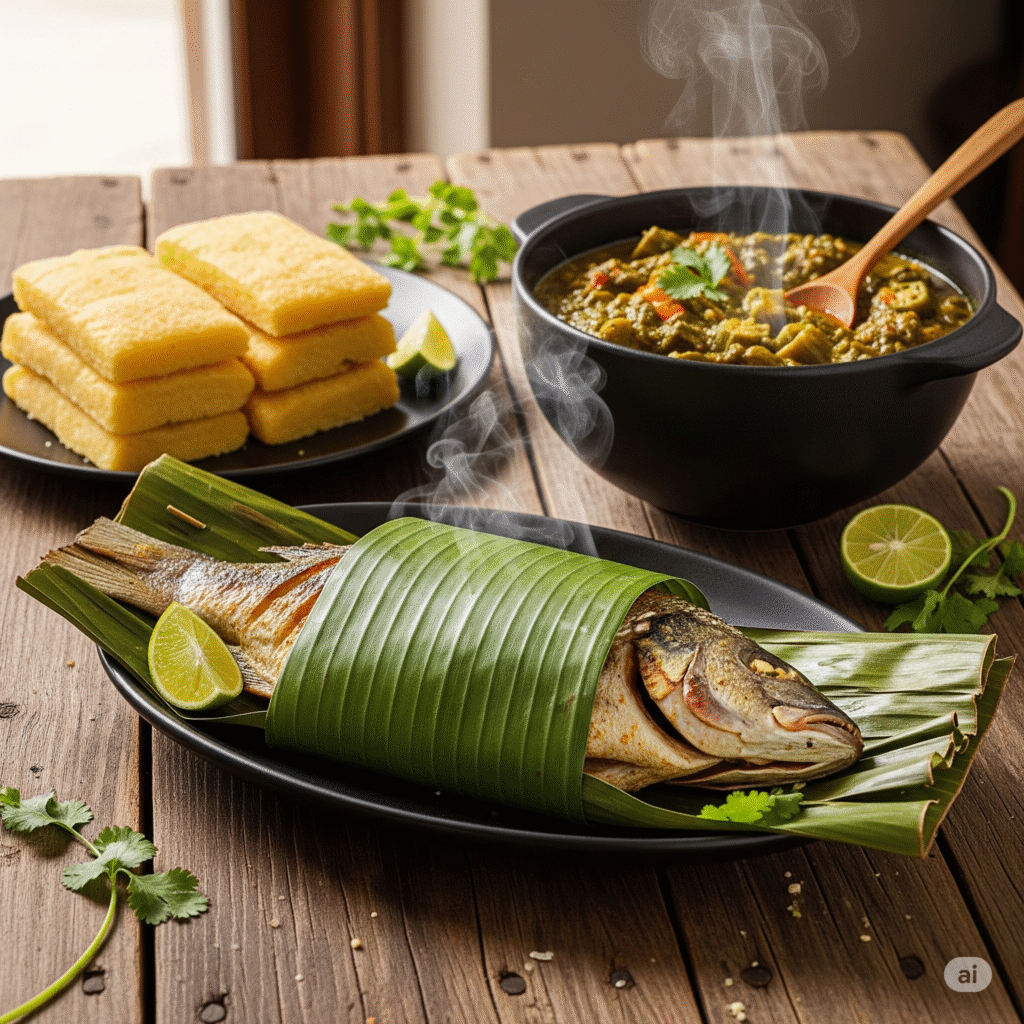 Close up of these dishes plated for a cultural event